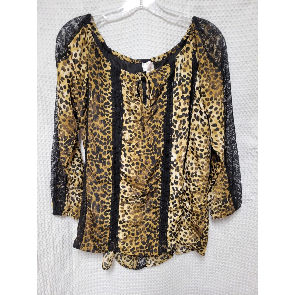Hot in Hollywood "Maya" Peasant Blouse with Lace 319621-J (S,XL)